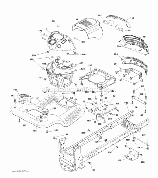 Page A Diagram and Parts List for P185107H 2010-09 Husqvarna Lawn Tractor