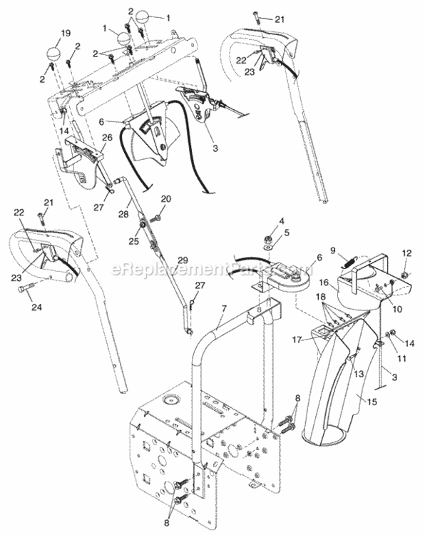 Control_PanelDischarge_Chute Diagram and Parts List for P8527ESA 2002 Husqvarna Snow Blower