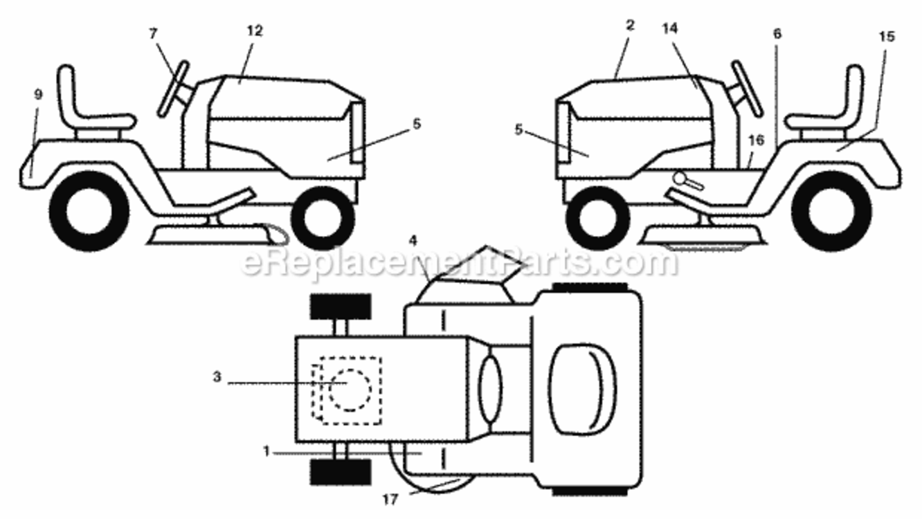 Page B Diagram and Parts List for PB1638LT 2006 Husqvarna Lawn Tractor