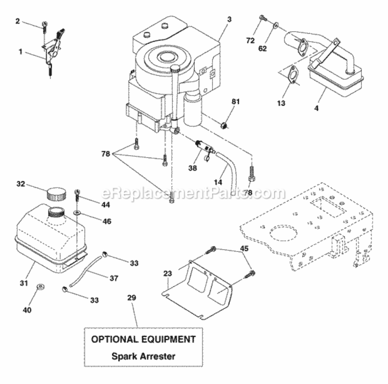Page E Diagram and Parts List for PB1638LT 2006 Husqvarna Lawn Tractor