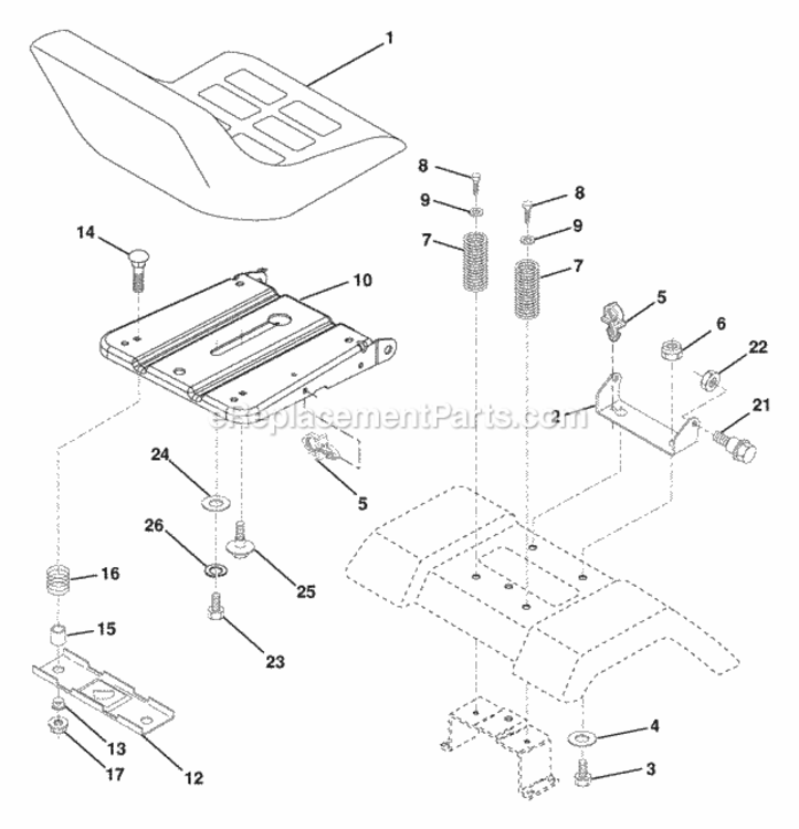 Page H Diagram and Parts List for PB1638LT 2006 Husqvarna Lawn Tractor