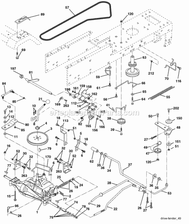 Page C Diagram and Parts List for PB1842LT 2006-01 Husqvarna Lawn Tractor