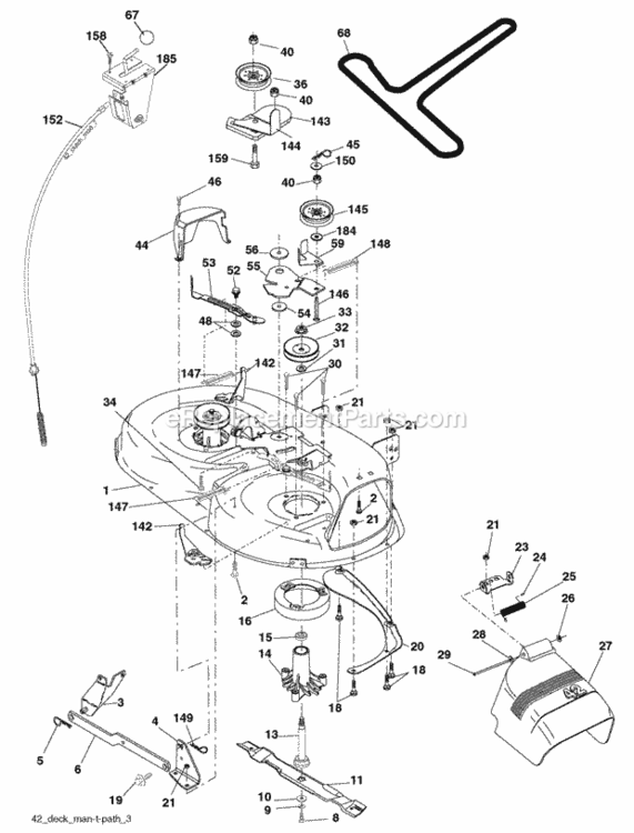 Page F Diagram and Parts List for PB1842LT 2006-01 Husqvarna Lawn Tractor