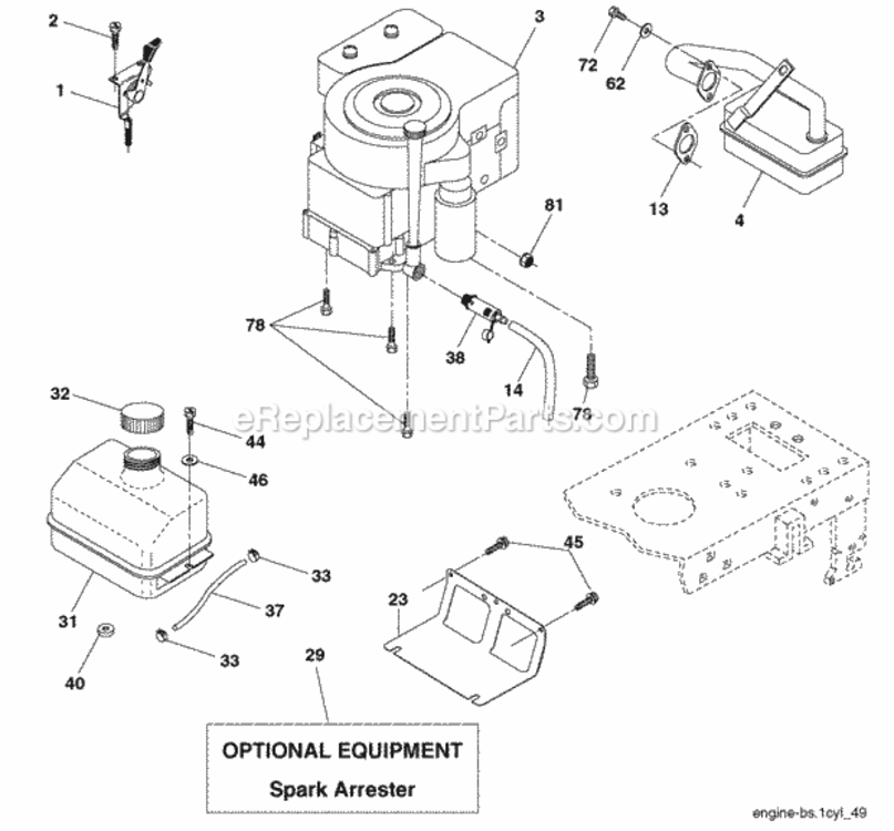 Page E Diagram and Parts List for PB1842LT 2006-02 Husqvarna Lawn Tractor