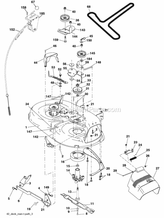 Page F Diagram and Parts List for PB1842LT 2006-02 Husqvarna Lawn Tractor