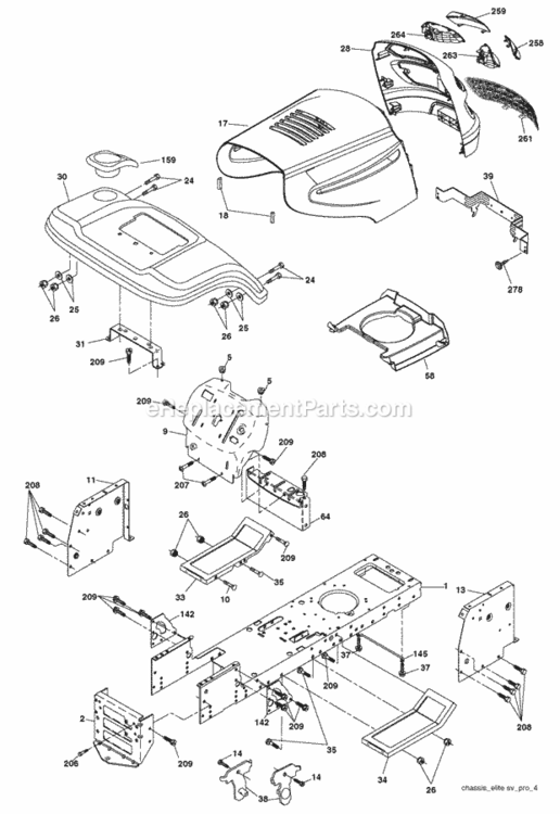 Page A Diagram and Parts List for PB185H42LT 2006-01 Husqvarna Lawn Tractor