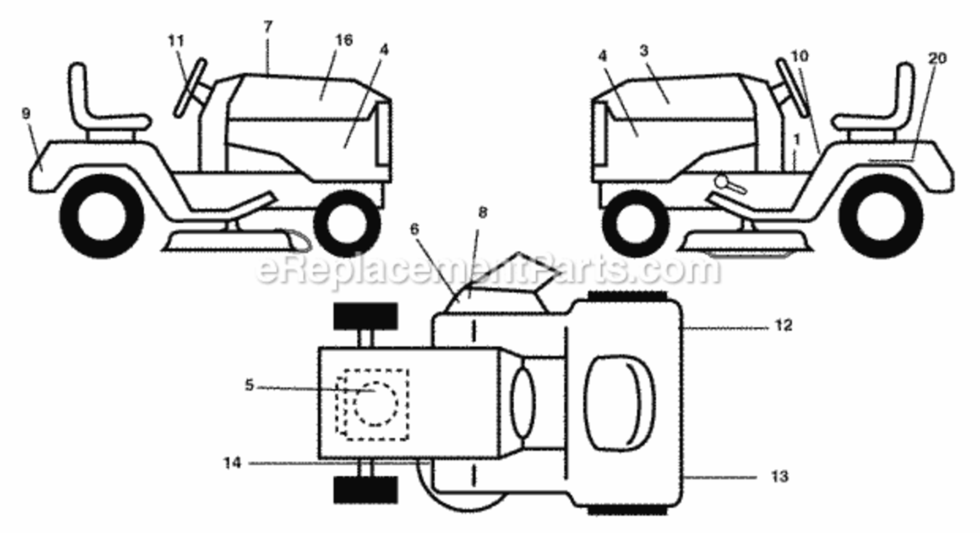 Page B Diagram and Parts List for PB185H42LT 2006-01 Husqvarna Lawn Tractor