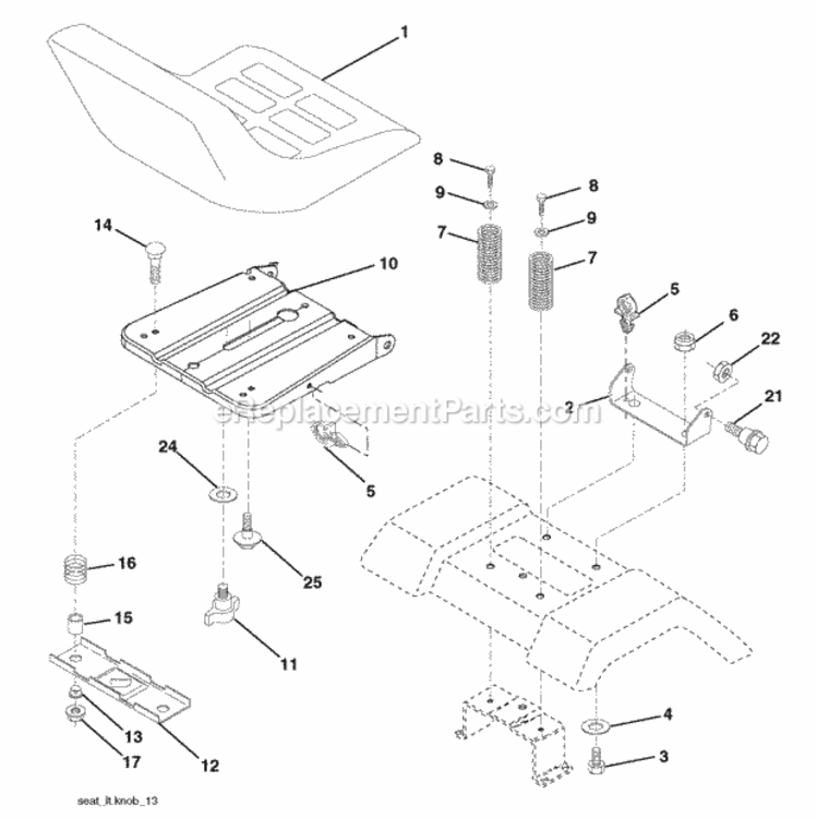 Page H Diagram and Parts List for PB185H42LT 2006-01 Husqvarna Lawn Tractor
