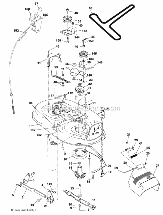 Page F Diagram and Parts List for PB18H42LT 2006-03 Husqvarna Lawn Tractor
