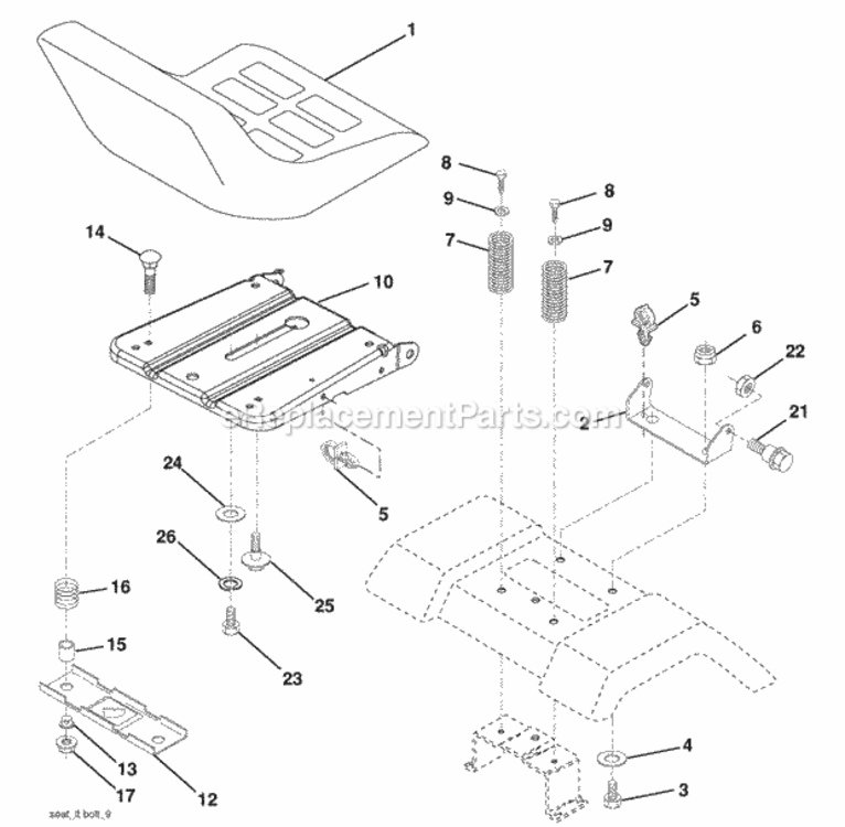 Page H Diagram and Parts List for PB18H42LT 2006-03 Husqvarna Lawn Tractor
