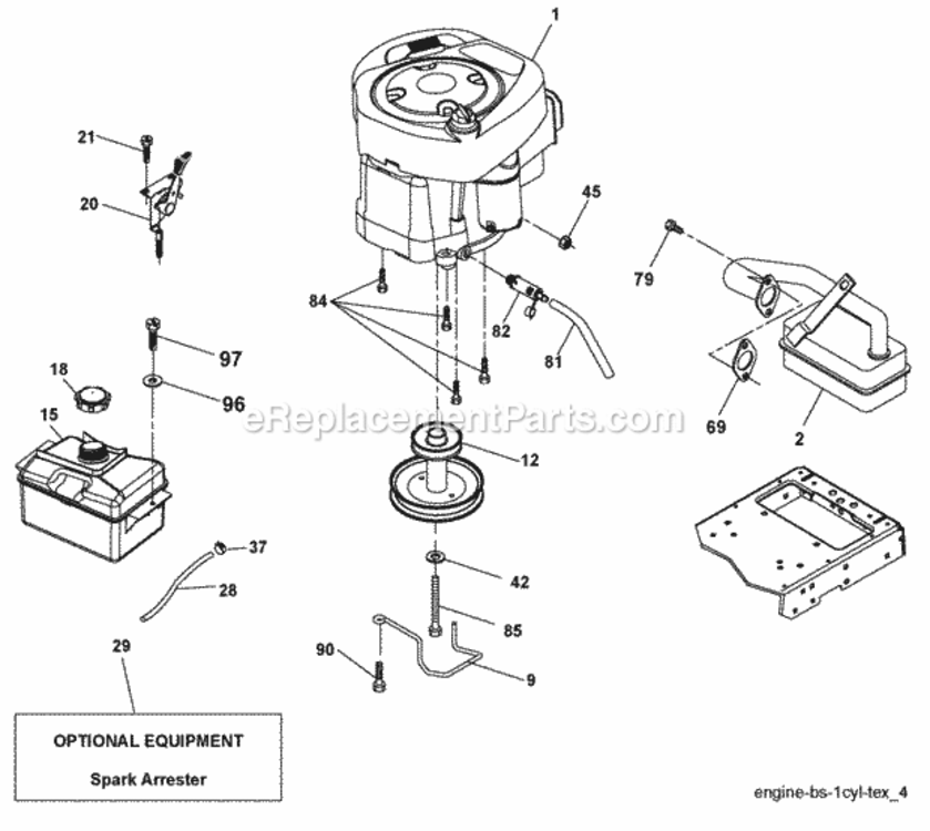 Page E Diagram and Parts List for PB19542LT 2008-04 Husqvarna Lawn Tractor