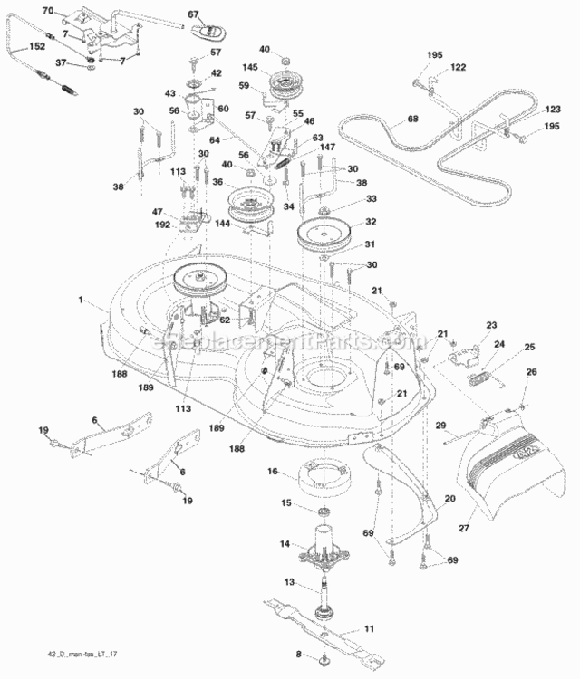 Page F Diagram and Parts List for PB19542LT 2008-04 Husqvarna Lawn Tractor