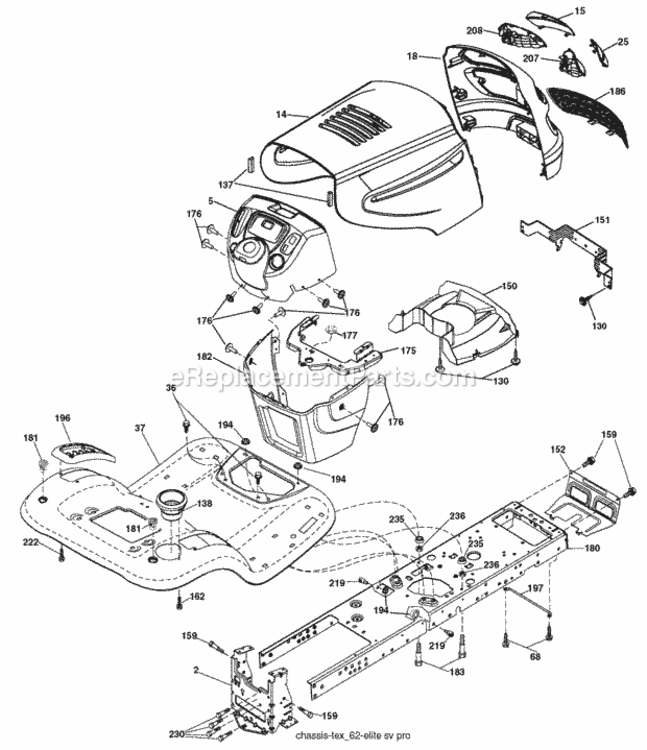 Page A Diagram and Parts List for PB19546LT 2008-02 Husqvarna Lawn Tractor