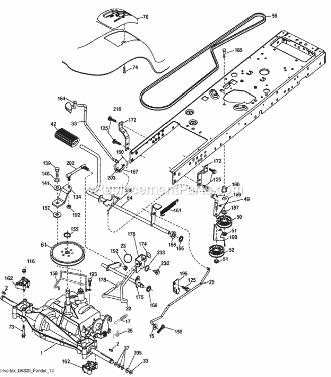 Page C Diagram and Parts List for PB19546LT 2008-02 Husqvarna Lawn Tractor