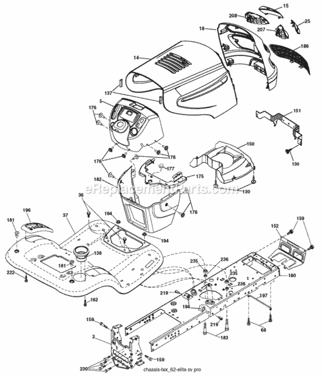 Page A Diagram and Parts List for PB19546LT 96042003502 2008-04 Husqvarna Lawn Tractor
