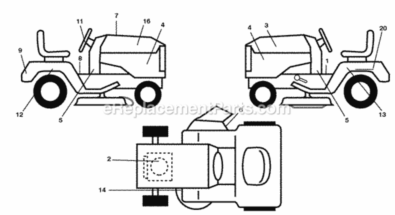 Page B Diagram and Parts List for PB19546LT 96042003502 2008-04 Husqvarna Lawn Tractor