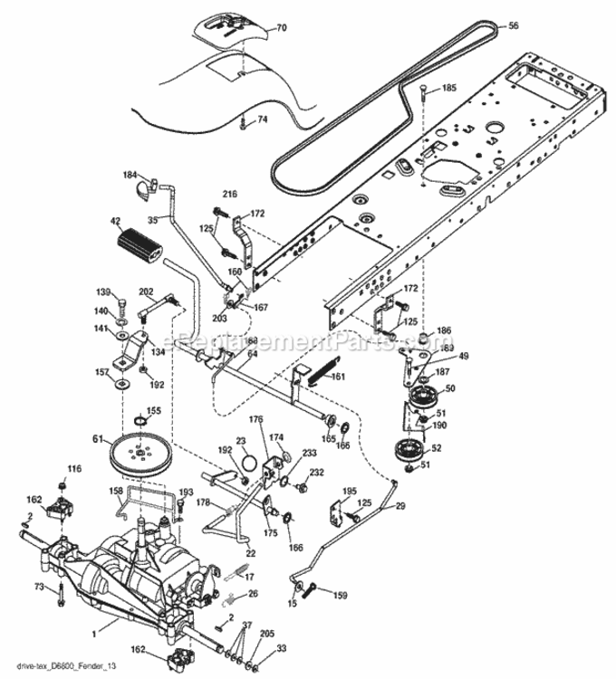 Page C Diagram and Parts List for PB19546LT 96042003502 2008-04 Husqvarna Lawn Tractor