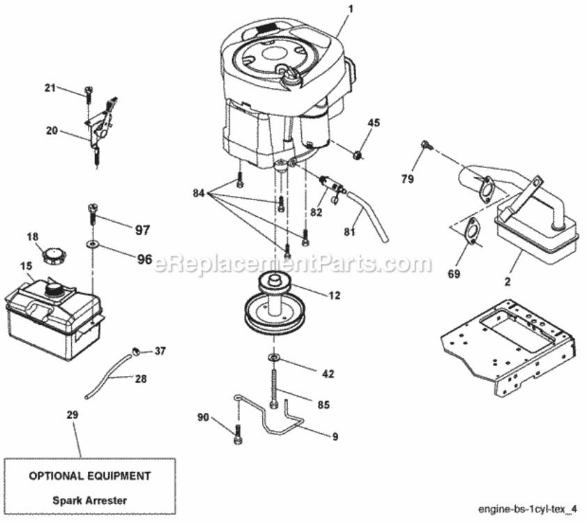Page E Diagram and Parts List for PB19546LT 96042003502 2008-04 Husqvarna Lawn Tractor