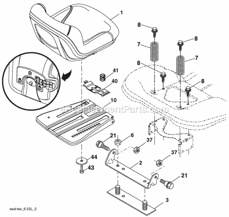 Page H Diagram and Parts List for PB19546LT 2008-11 Husqvarna Lawn Tractor