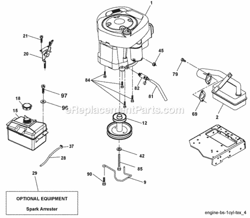 Page E Diagram and Parts List for PB19546LT 2008-12 Husqvarna Lawn Tractor