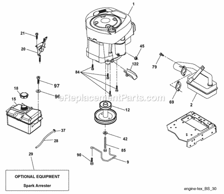 Page E Diagram and Parts List for PB19546LT 2009-12 Husqvarna Lawn Tractor