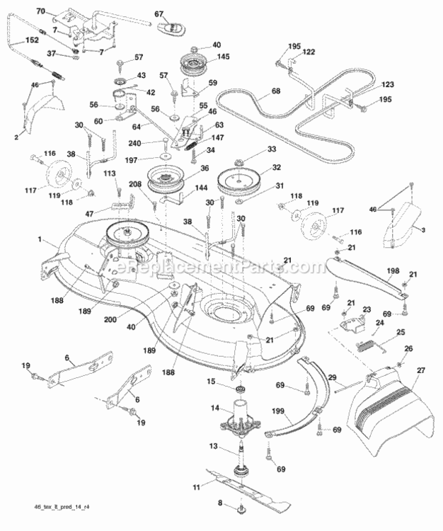 Page F Diagram and Parts List for PB19546LT 2009-12 Husqvarna Lawn Tractor