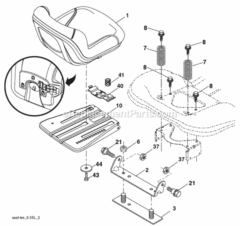 Page H Diagram and Parts List for PB19546LT 2009-12 Husqvarna Lawn Tractor