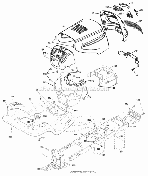 Page A Diagram and Parts List for PB195H42LTX 2008-04 Husqvarna Lawn Tractor