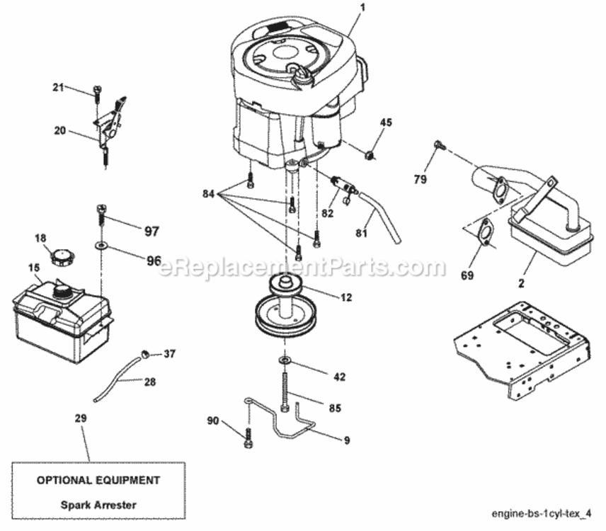 Page E Diagram and Parts List for PB195H42LTX 2008-04 Husqvarna Lawn Tractor