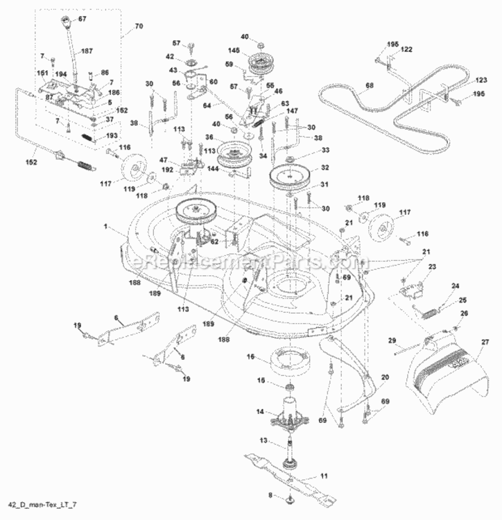 Page F Diagram and Parts List for PB195H42LT 2006-12 Husqvarna Lawn Tractor