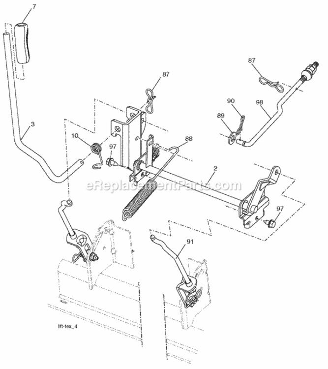 Page G Diagram and Parts List for PB195H42LT 2006-12 Husqvarna Lawn Tractor