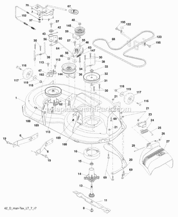 Page F Diagram and Parts List for PB195H42LT 96042003600 2008-04 Husqvarna Lawn Tractor