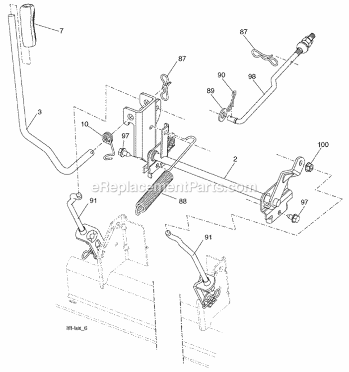 Page G Diagram and Parts List for PB195H42LT 2008-10 Husqvarna Lawn Tractor