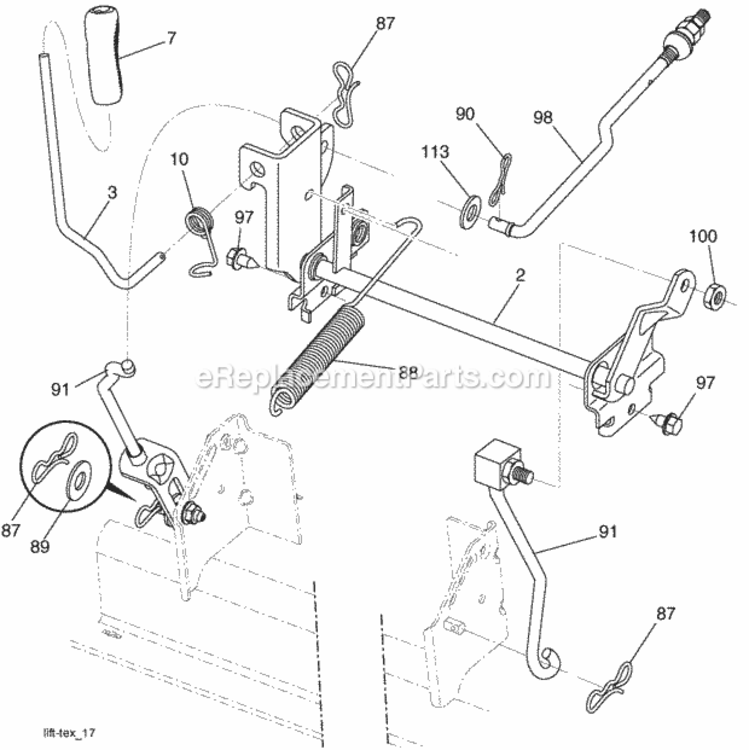 Page G Diagram and Parts List for PB195H42LT 2008-12 Husqvarna Lawn Tractor