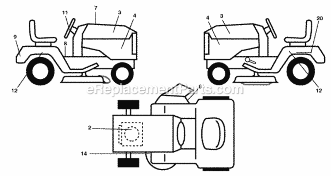 Page B Diagram and Parts List for PB195H42LT 2009-02 Husqvarna Lawn Tractor