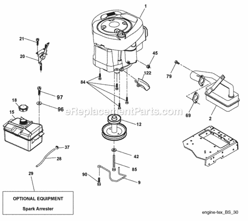 Page E Diagram and Parts List for PB195H42LT 2009-02 Husqvarna Lawn Tractor