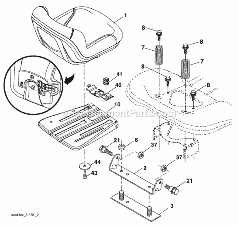 Page H Diagram and Parts List for PB195H42LT 2009-02 Husqvarna Lawn Tractor