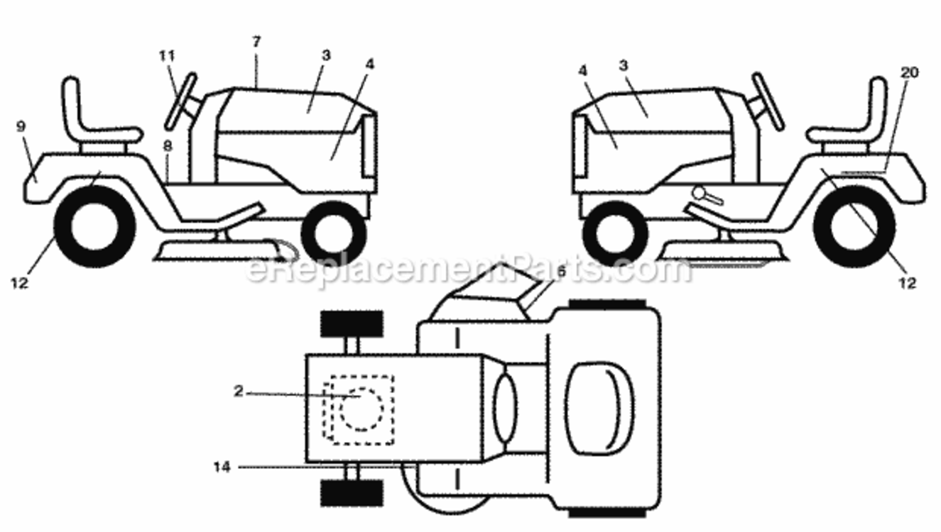 Page B Diagram and Parts List for PB195H42LT 2009-08 Husqvarna Lawn Tractor