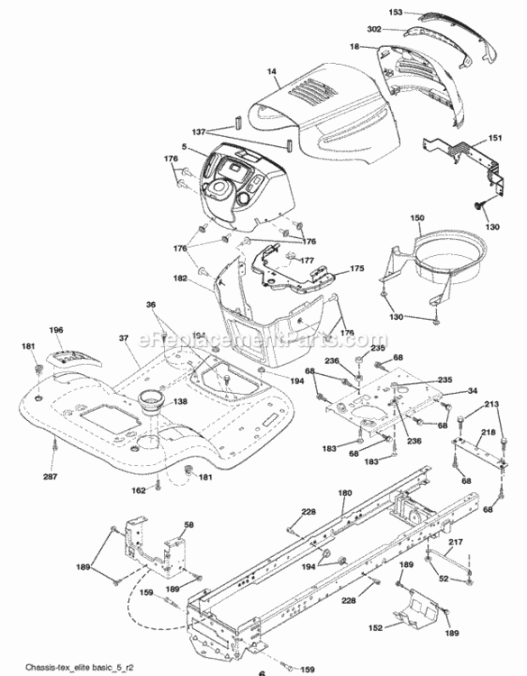Page A Diagram and Parts List for PB195H42LT 2009-10 Husqvarna Lawn Tractor