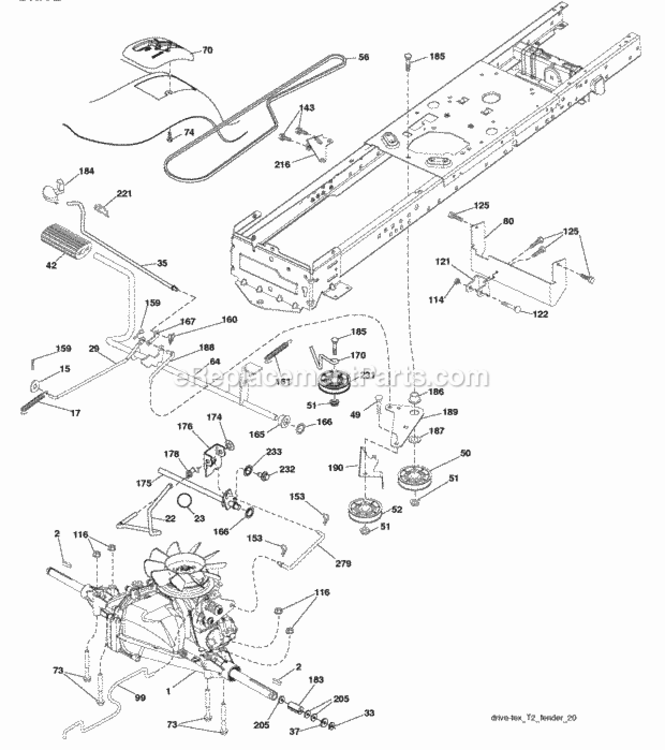 Page C Diagram and Parts List for PB195H42LT 2009-10 Husqvarna Lawn Tractor