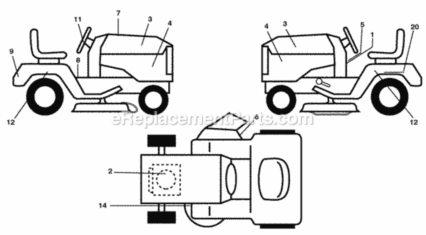 Page B Diagram and Parts List for PB195H42LT 2010-01 Husqvarna Lawn Tractor