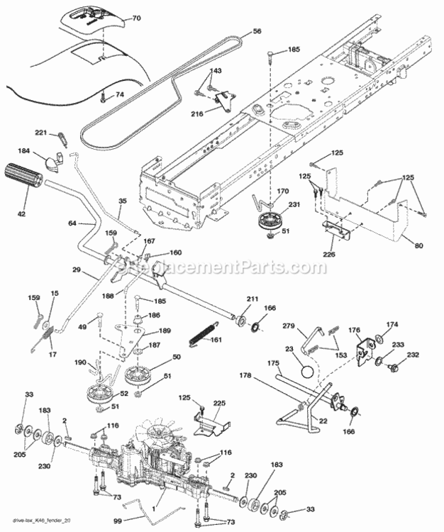 Page C Diagram and Parts List for PB195H42LT 2010-01 Husqvarna Lawn Tractor