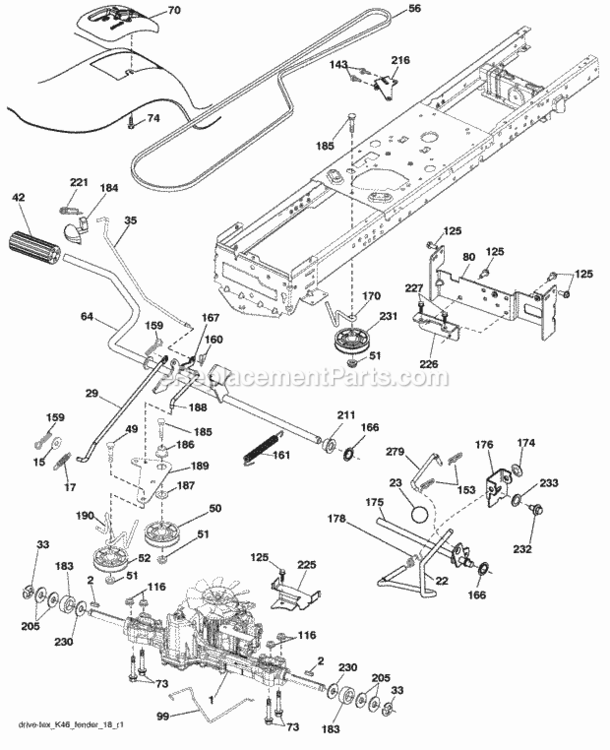 Page C Diagram and Parts List for PB195H42LT 2010-05 Husqvarna Lawn Tractor