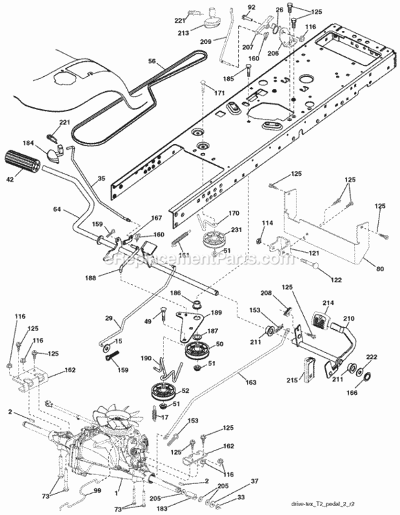 Page C Diagram and Parts List for PB195H46YTX 2008-04 Husqvarna Lawn Tractor