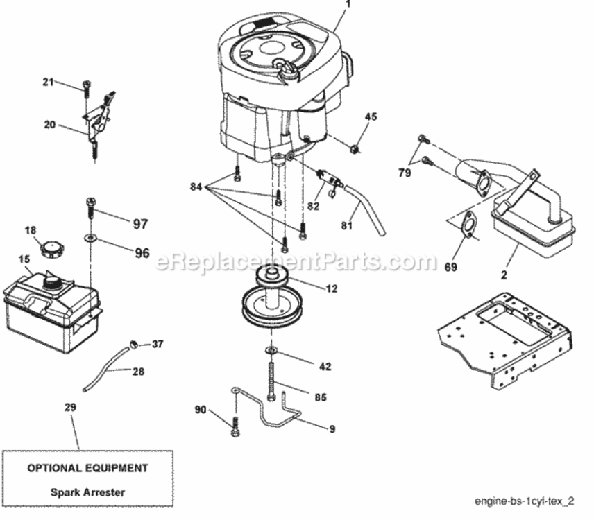 Page E Diagram and Parts List for PB195H46YTX 2008-04 Husqvarna Lawn Tractor