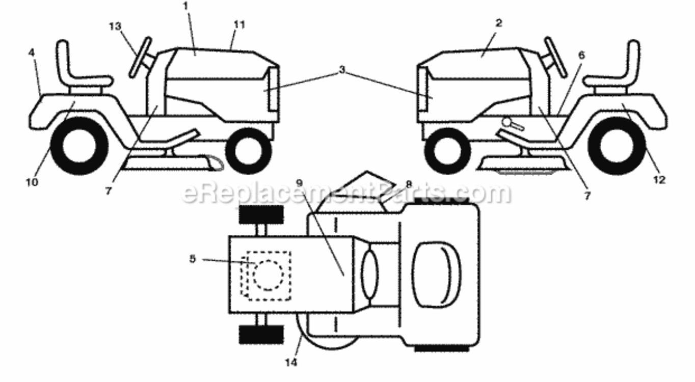 Page B Diagram and Parts List for PB195H46YT 2008-01 Husqvarna Lawn Tractor