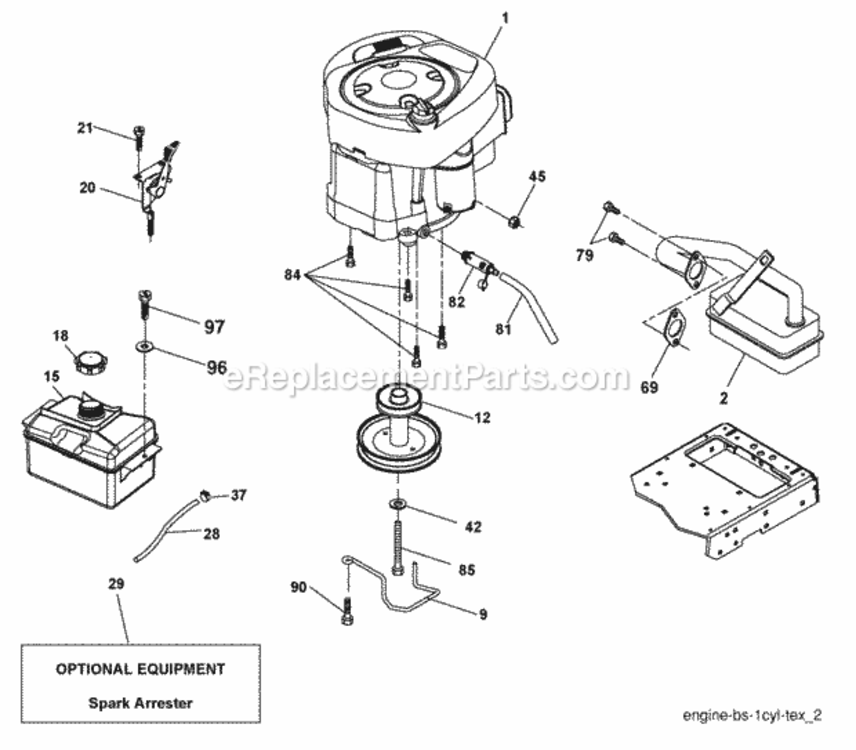 Page E Diagram and Parts List for PB195H46YT 2008-01 Husqvarna Lawn Tractor