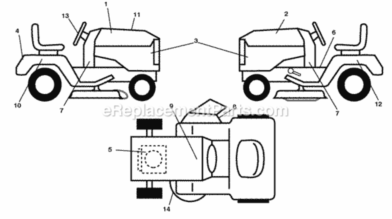 Page B Diagram and Parts List for PB195H46YT 96042005900 2008-04 Husqvarna Lawn Tractor