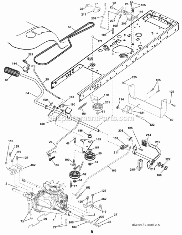Page C Diagram and Parts List for PB195H46YT 96042005900 2008-04 Husqvarna Lawn Tractor