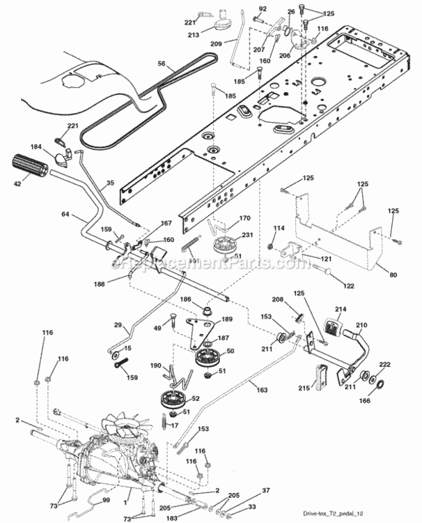 Page C Diagram and Parts List for PB195H46YT 2008-12 Husqvarna Lawn Tractor